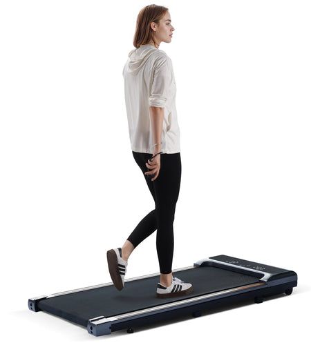 Walking Pad under Desk Treadmill with Remote Control Lightweight 2 in 1 Exercise Treadmill 0.6-3.8 Speed Range for Home Office Workout