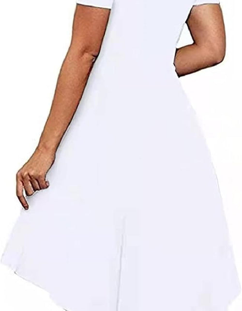 Load image into Gallery viewer, Womens off the Shoulder High Low Hem Cocktail Skater Wedding Party Teen Formal Dresses (FBA) (White, XL)
