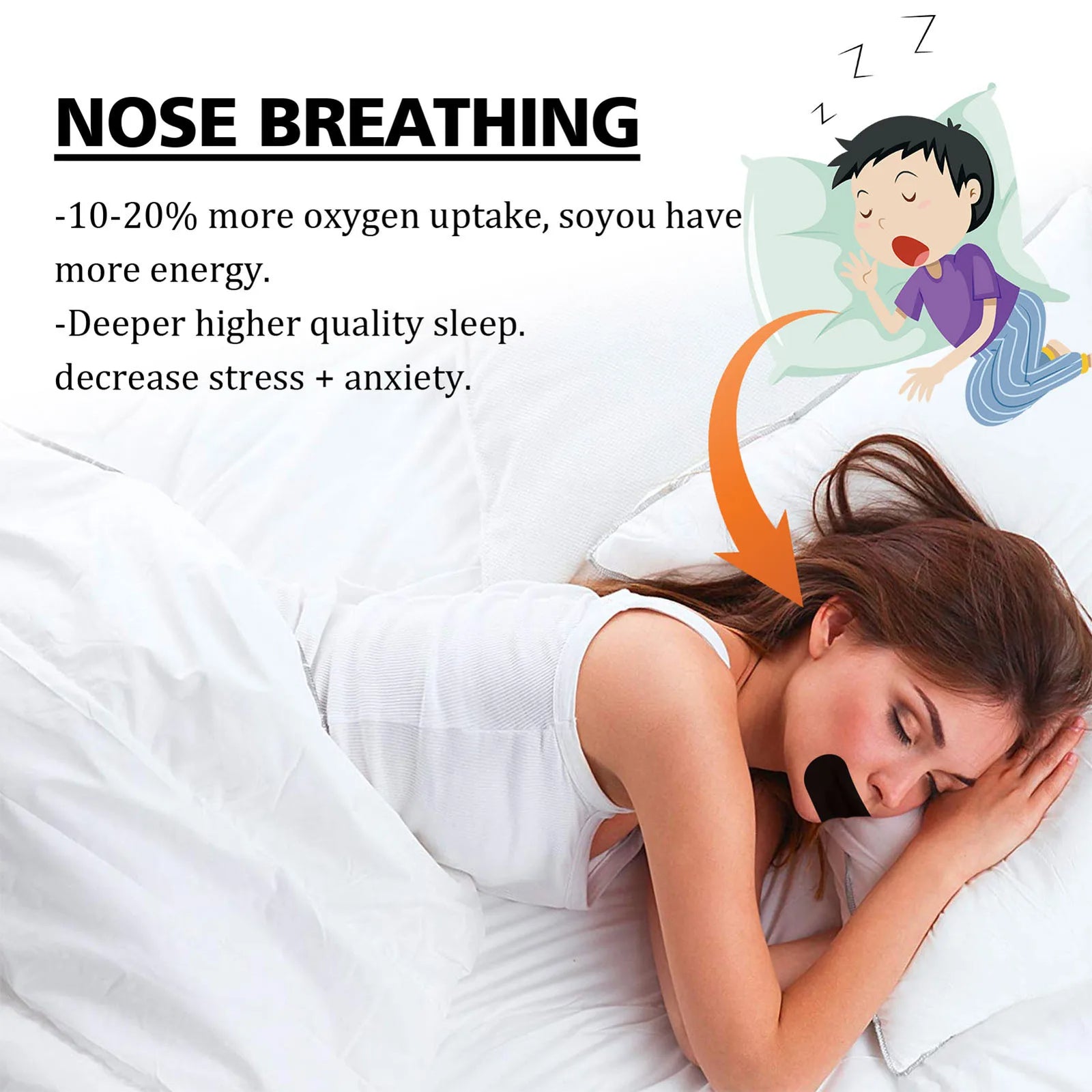 Mouth Tape 60Pcs Sleep Mouth Strip Prevent Snoring Sleeping Keep Mouth Close Gentle Sleep Strip for Home Travel