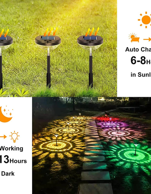 Load image into Gallery viewer, Solar Pathway Lights 6 Pack, Waterproof Solar Outdoor Lights, LED Landscape Lighting for Walkway Yard Garden Lawn Patio (Multicolor &amp; Cool White)
