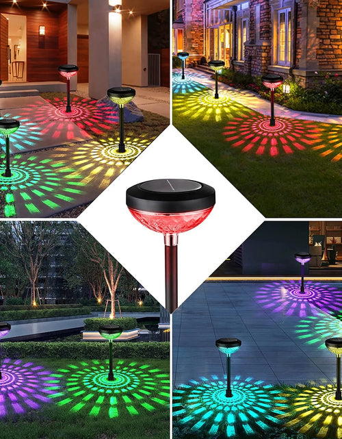 Load image into Gallery viewer, Solar Pathway Lights 6 Pack, Waterproof Solar Outdoor Lights, LED Landscape Lighting for Walkway Yard Garden Lawn Patio (Multicolor &amp; Cool White)
