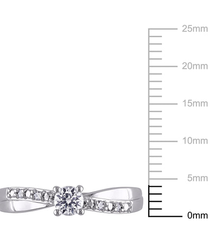 Women'S Created Sapphire Sterling Silver Engagement Ring