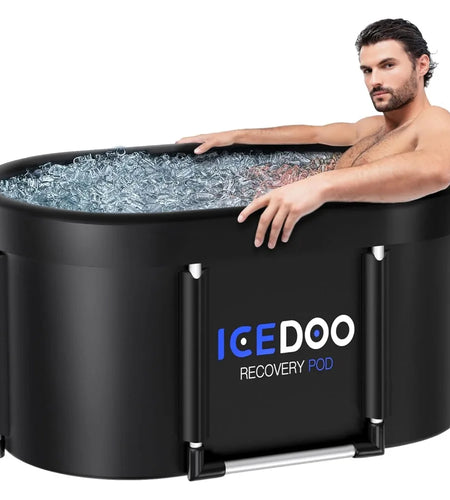 Upgrade XL 129 Gal Large Oval Ice Bath Tub for Athletes,Multiple Layered Portable Outdoor Cold Plunge Tub for Recovery