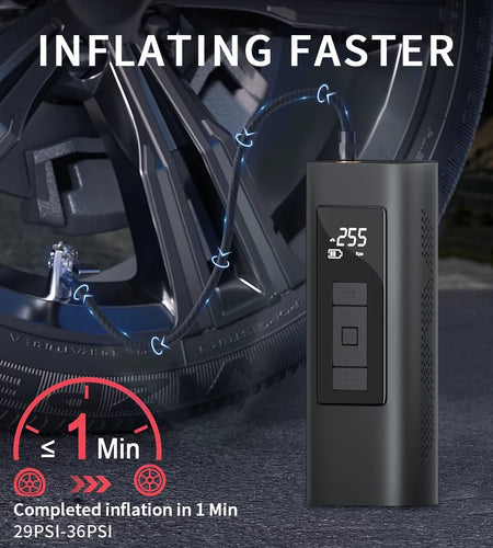 Tire Inflator, Cordless Air Pump for Car Tires with Auto-Shutoff,Digital Pressure Gauge, Portable Air Compressor for Car, Bicycle, Motorcycles, Ball, 150PSI Tire Inflator, Compact Bike Pump